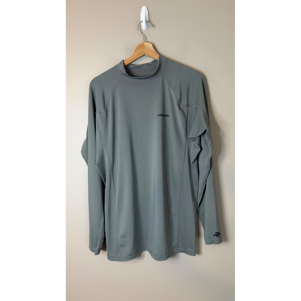 Patagonia Capilene Cool Daily Rash Guard Men Gray Excellent UPF 50 Sun Shirt
